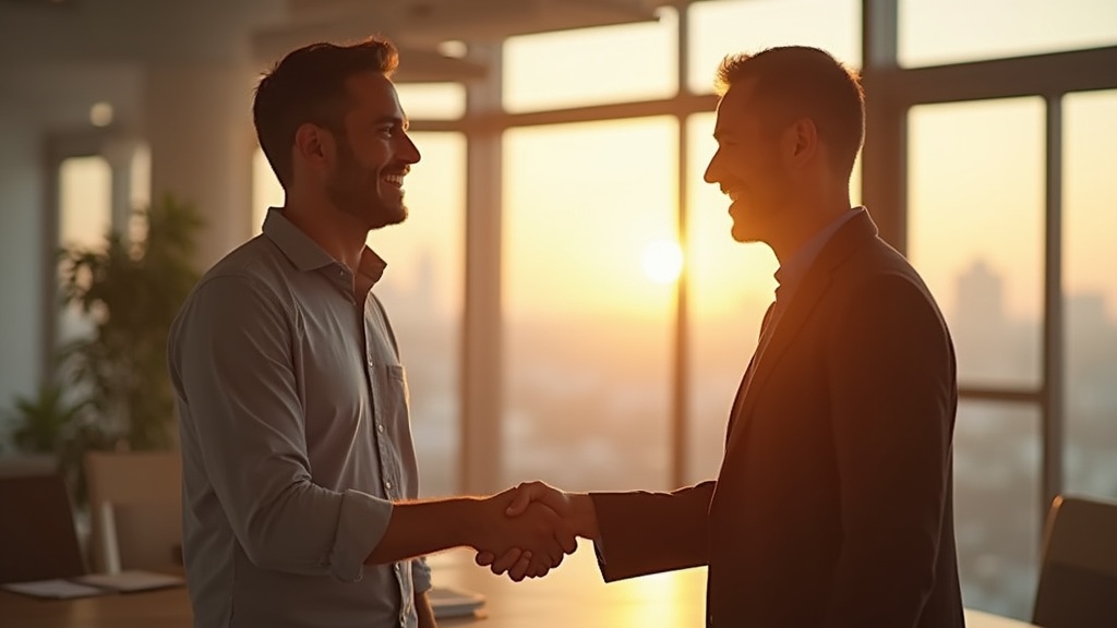 A business meeting in a modern office where a diverse team of professionals is analyzing a graph showing a decline in cost per lead
