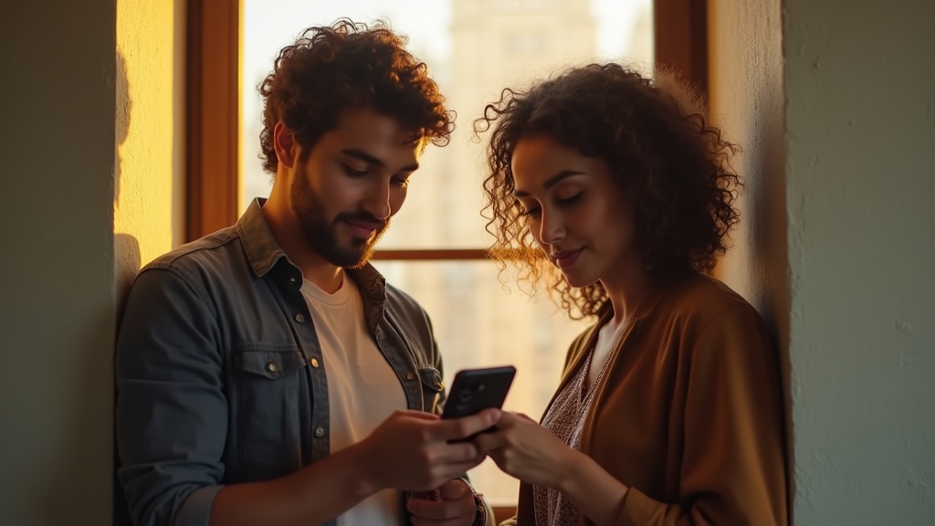 A professional team gathered around a laptop, analyzing a mobile landing page